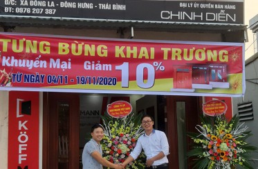Đại lý Cửa thép vân gỗ KOFFMANN CHINH DIỄN - Thái Bình chính thức được khai trương