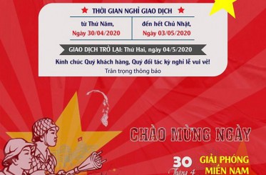 Công ty cổ phần Koffmann Việt Nam thông báo kế hoạch nghỉ lễ 30/4 - 1/5 - 2020