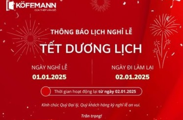  KOFFMANN THÔNG BÁO LỊCH NGHỈ TẾT DƯƠNG LỊCH 2025