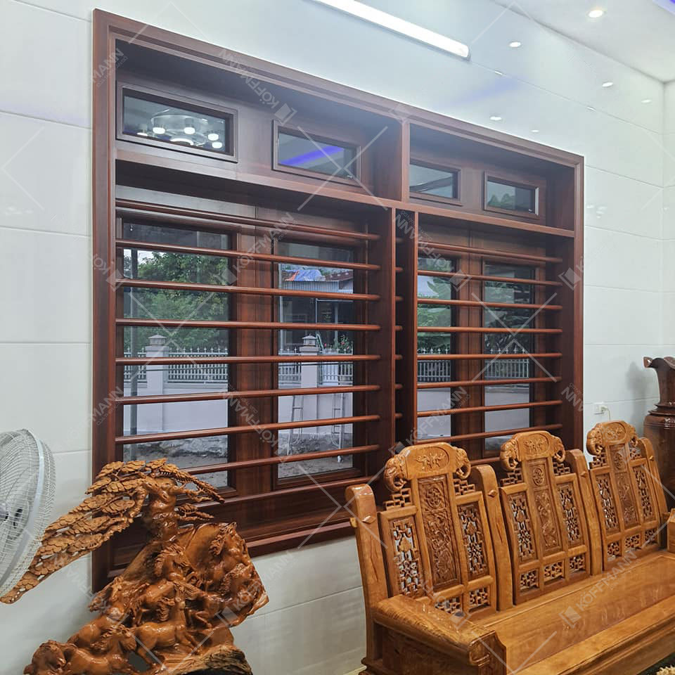 10+ mẫu cửa sổ phòng khách thép vân gỗ cho ngôi nhà đẹp lung linh
