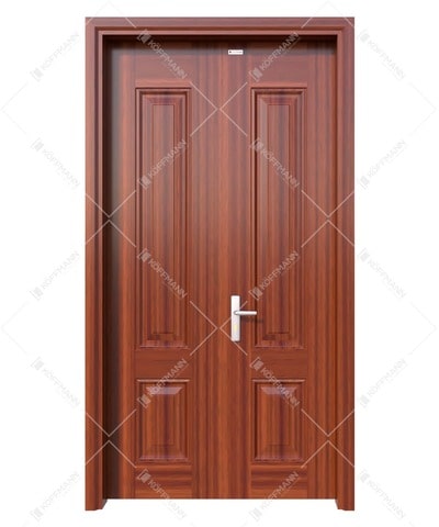 Cửa phòng ngủ 2 cánh đều thép vân gỗ