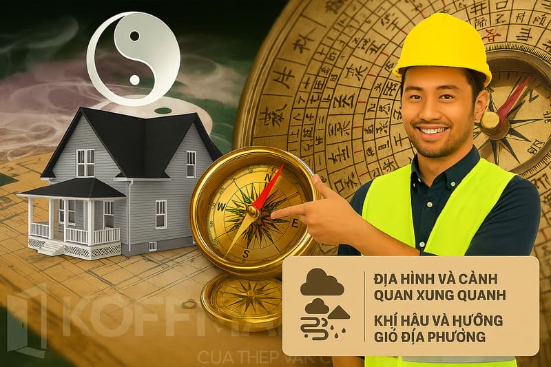 Các yếu tố địa hình ảnh hưởng đến việc xem hướng nhà
