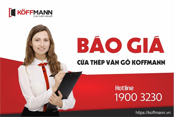 Giá cửa thép vân gỗ Koffmann rất phải chăng, phù hợp với người dùng