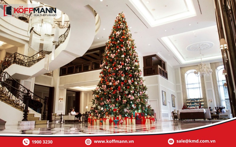 Cách trang trí giáng sinh đẹp vị trí tiền sảnh