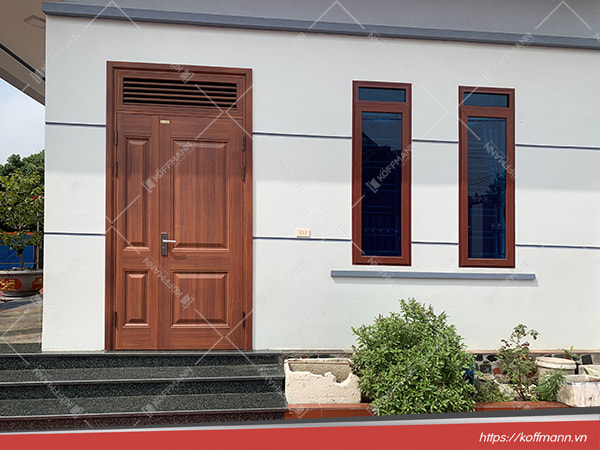  cửa thép vân gỗ KG-21.06.06A-1NC cửa đi phụ