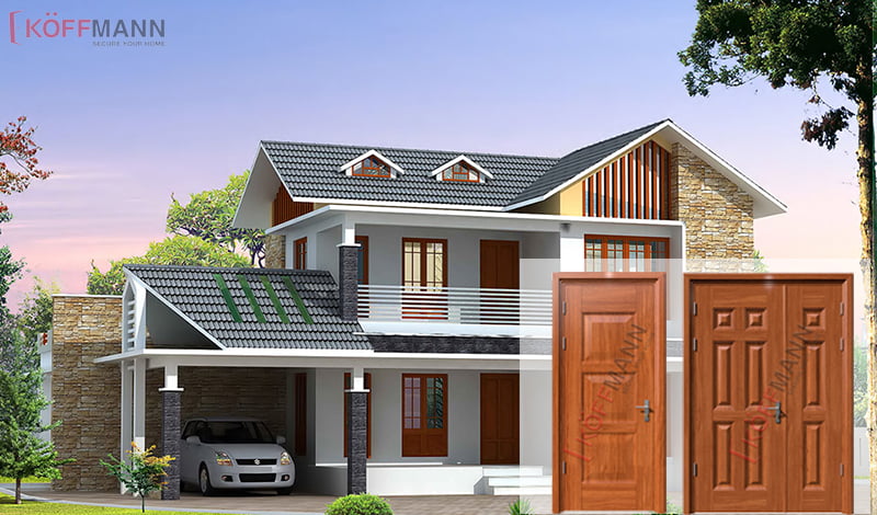 cửa sắt giả gỗ