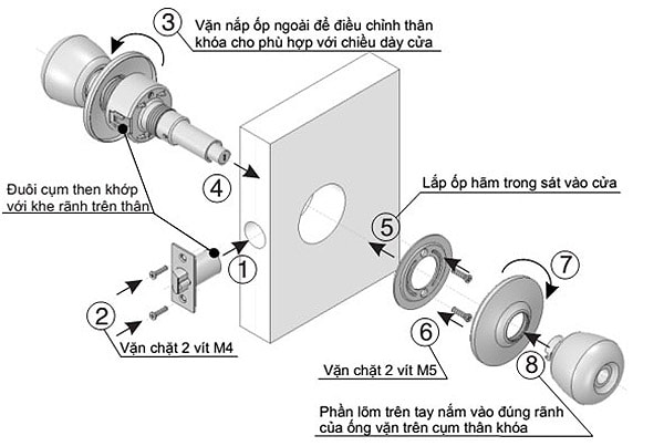 Khóa cửa tay nắm tròn