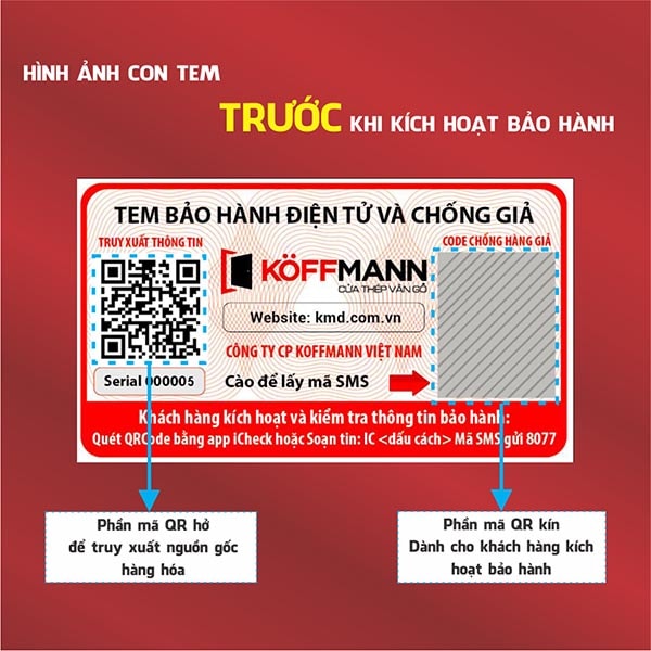 Dùng app iCheck để quét mã QR kiểm tra tem bảo hành điện tử