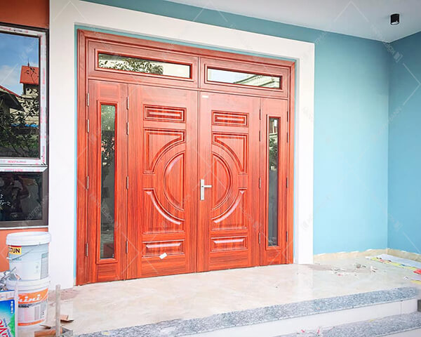 Mẫu cửa chính 4 cánh kính đẹp