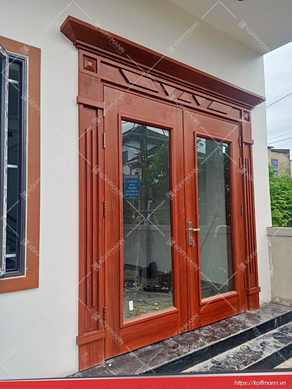 Mẫu Cửa thép vân gỗ Luxury KLT 