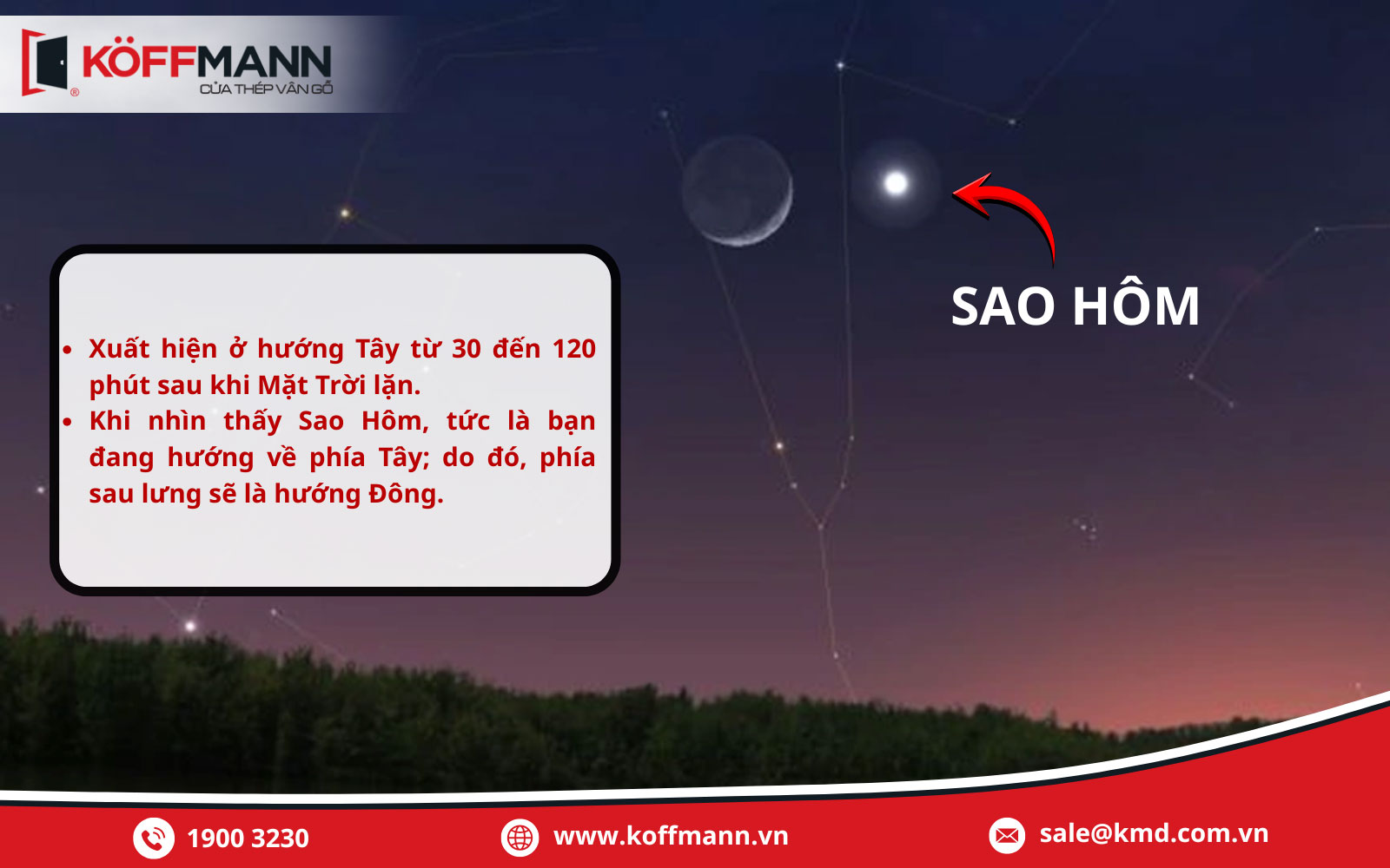 Xác định 4 hướng Đông Tây Nam Bắc dựa theo Sao Hôm – Sao Mai